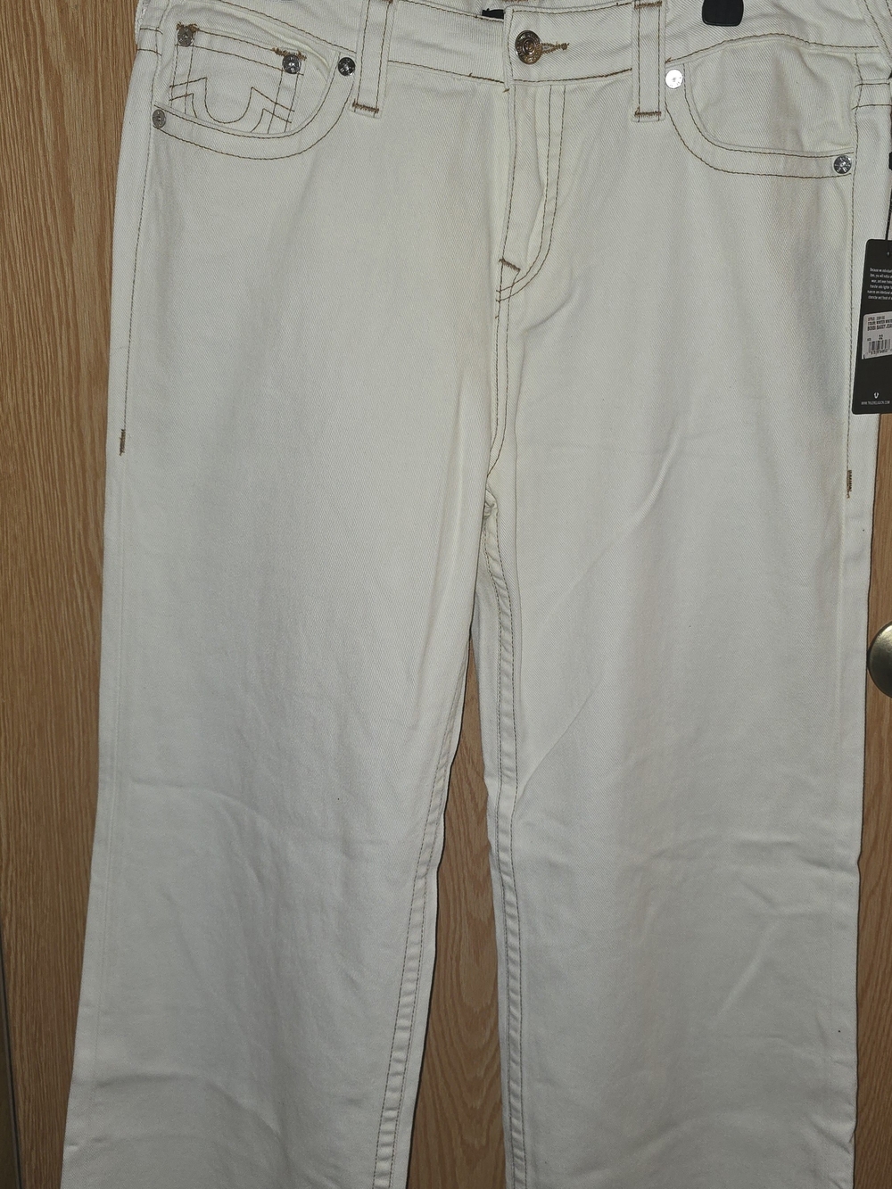 True Religion - Women's Bobbi Baggy Winter White Wide-Leg Jeans - Size 32